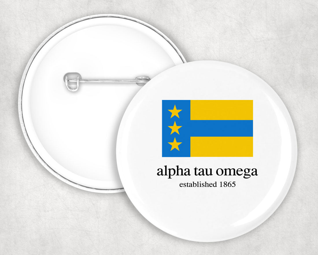 Alpha Tau Omega Flag Button Alpha Tau Omega Flag Button