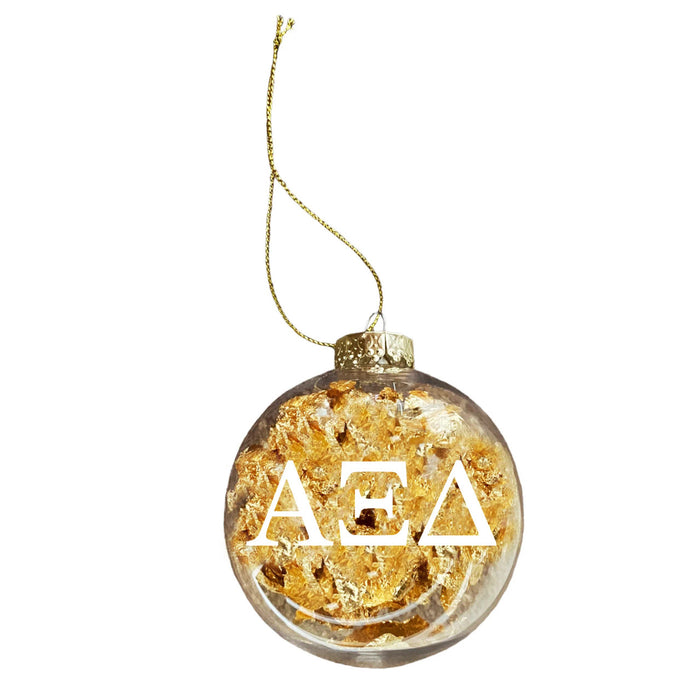 Alpha Xi Delta Clear Ball Ornament With Gold Foil Alpha Xi Delta Clear Ball Ornament With Gold Foil