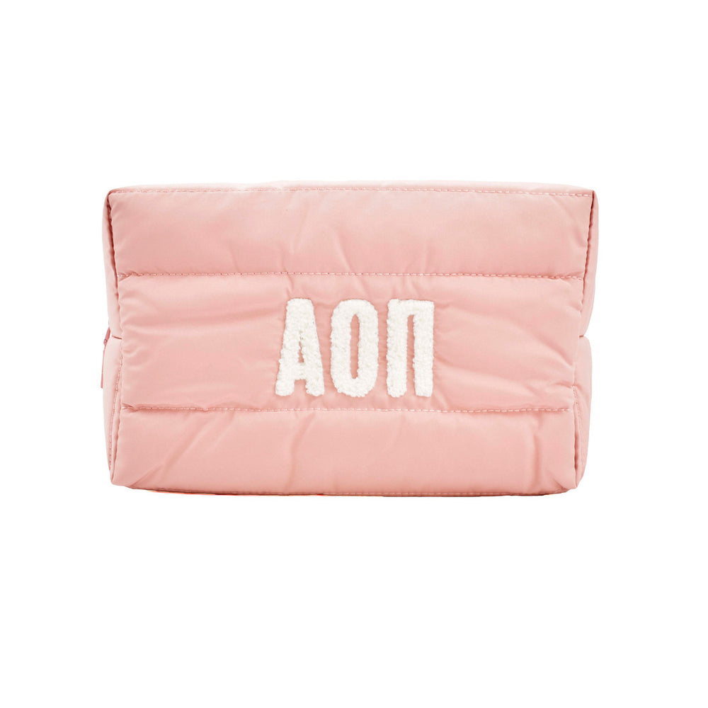 Alpha Omicron Pi Puffer Style Makeup Bag Alpha Omicron Pi Puffer Style Makeup Bag