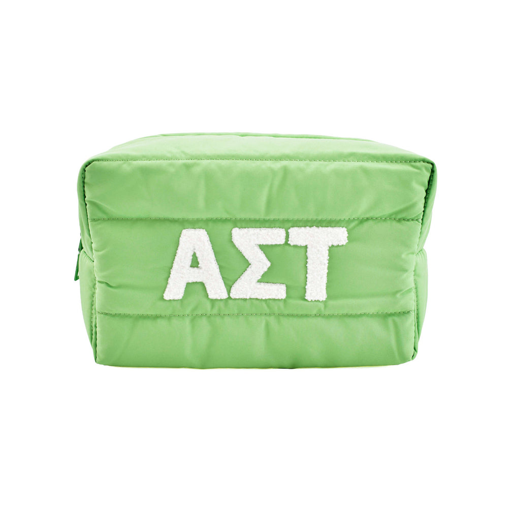 Alpha Sigma Tau Puffer Style Makeup Bag Alpha Sigma Tau Puffer Style Makeup Bag