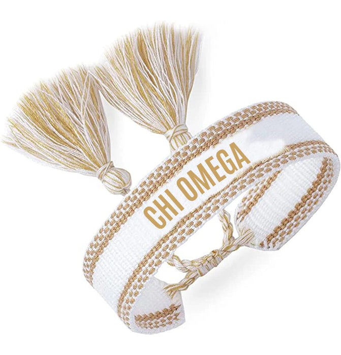 Chi Omega Woven Bracelet Gold Chi Omega Woven Bracelet - Gold