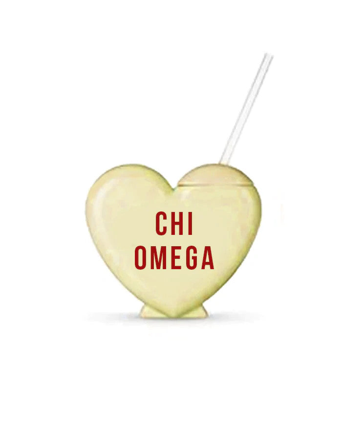 Chi Omega Heart Shaped Tumblers Chi Omega Heart Shaped Tumblers