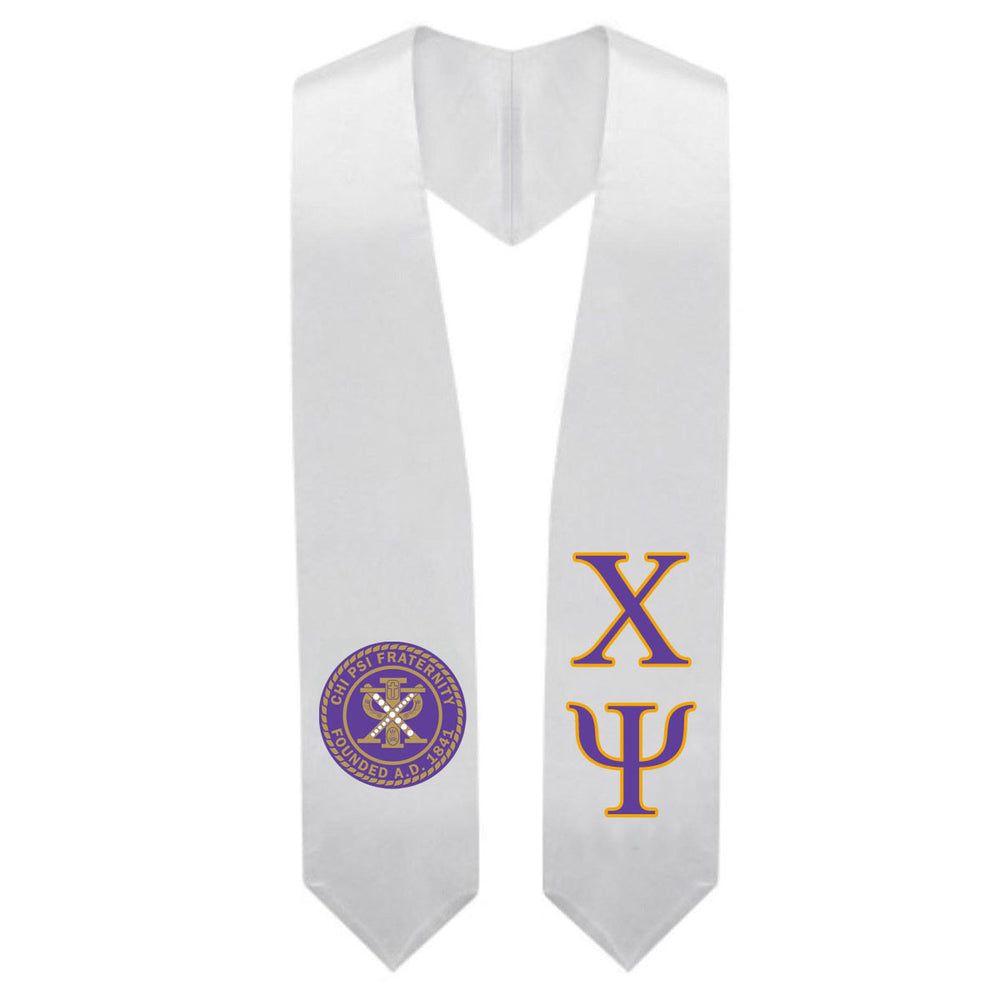 Chi Psi Super Crest Shield Graduation Stole Chi Psi Super Crest - Shield Graduation Stole