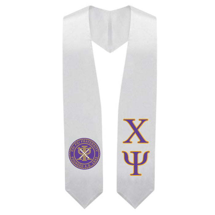 Chi Psi Super Crest Shield Graduation Stole Chi Psi Super Crest - Shield Graduation Stole