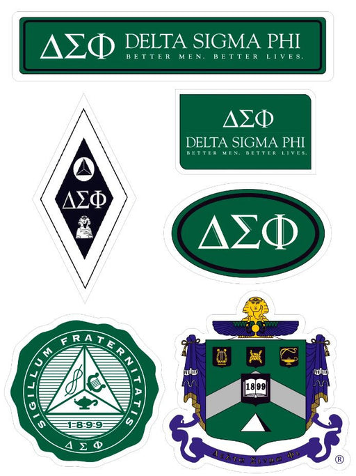 Delta Sigma Phi Delta Sigma Phi Fraternity Sticker Sheet- Brand Focus