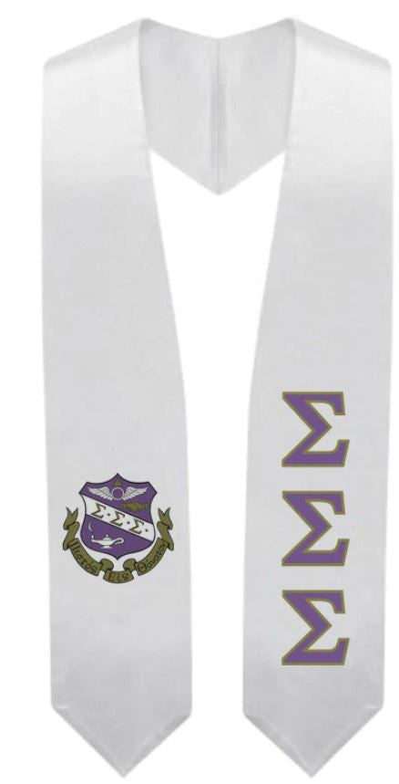 Sigma Sigma Sigma Super Crest Shield Graduation Stole Sigma Sigma Sigma Super Crest - Shield Graduation Stole