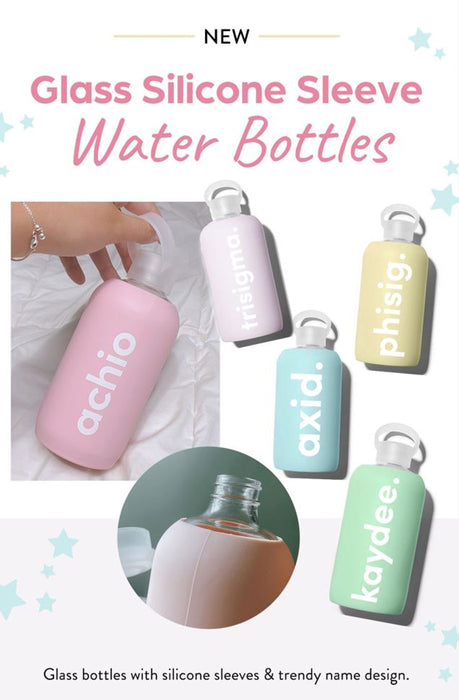 Sorority Glass Silicone Sleeve Water Bottles SORORITY GLASS SILICONE SLEEVE WATER BOTTLES