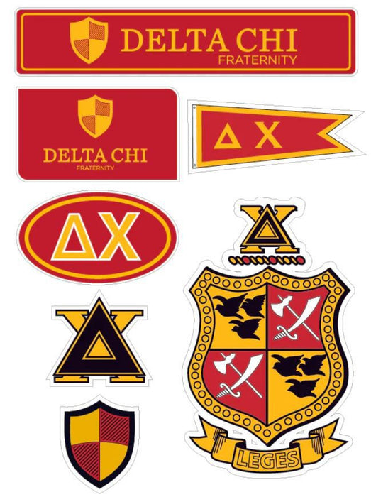 Delta Chi Fraternity Sticker Sheet Brand Focus Delta Chi Fraternity Sticker Sheet- Brand Focus