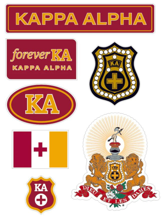 Kappa Alpha Fraternity Sticker Sheet Brand Focus Kappa Alpha Fraternity Sticker Sheet- Brand Focus
