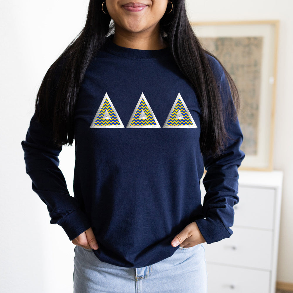 Delta Delta Delta Custom Twill Long Tee Delta Delta Delta Custom Twill Long Tee