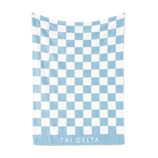 Homedecorgifts Delta Delta Delta Sherpa Checkerboard Throw Blankets