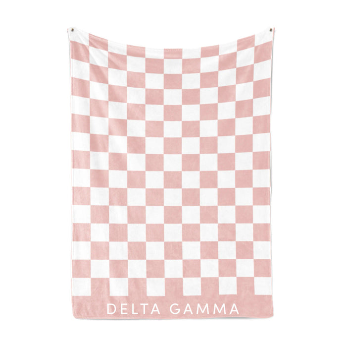 Delta Gamma Sherpa Checkerboard Throw Blankets Delta Gamma Sherpa Checkerboard Throw Blankets