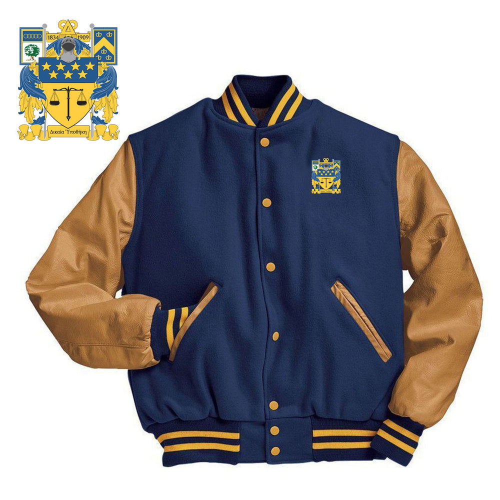 Delta Upsilon Varsity Crest Shield Jacket Delta Upsilon Varsity Crest - Shield Jacket