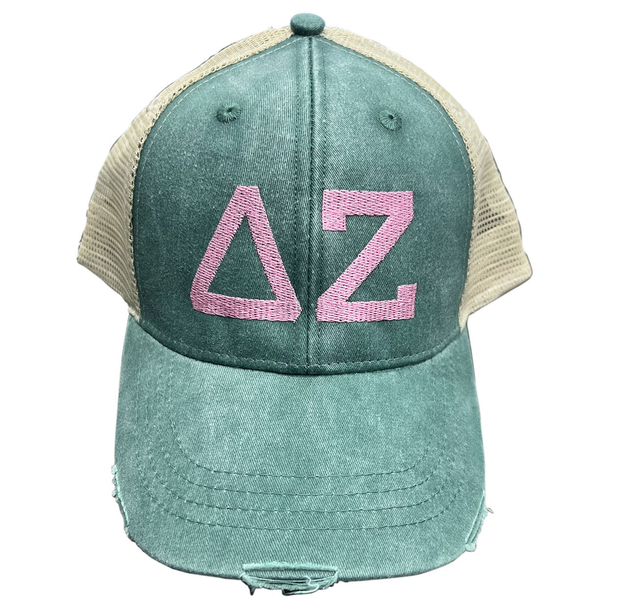 Delta Zeta Distressed Trucker Hat Delta Zeta Distressed Trucker Hat