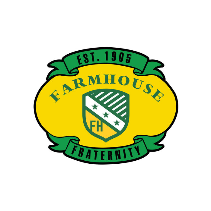 Farmhouse Fraternity Banner Crest Shield Decal FarmHouse Fraternity Banner Crest - Shield Decal