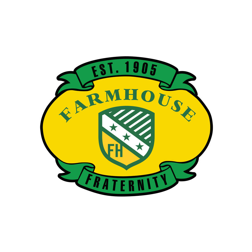 Farmhouse Fraternity Banner Crest Shield Decal FarmHouse Fraternity Banner Crest - Shield Decal
