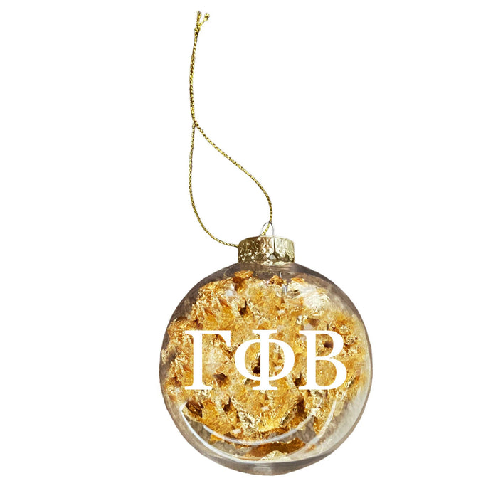 Gamma Phi Beta Clear Ball Ornament With Gold Foil Gamma Phi Beta Clear Ball Ornament With Gold Foil