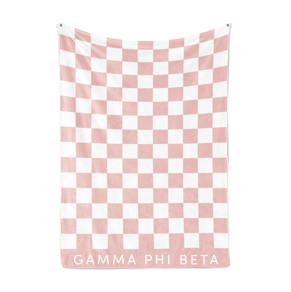 Gamma Phi Beta Sherpa Checkerboard Throw Blankets Gamma Phi Beta Sherpa Checkerboard Throw Blankets