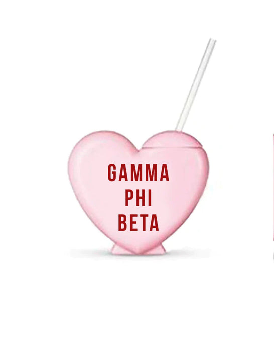 Gamma Phi Beta Heart Shaped Tumblers Gamma Phi Beta Heart Shaped Tumblers
