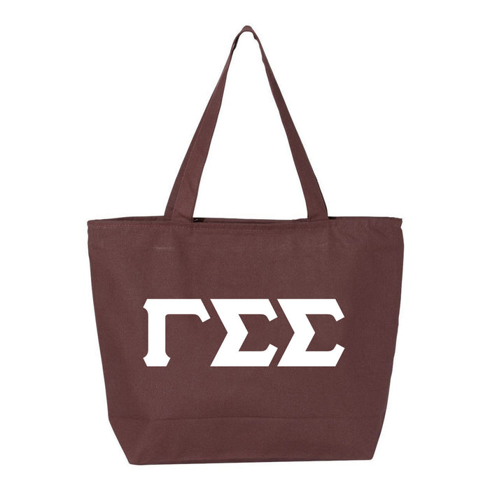 Gamma Sigma Sigma Greek Letter Zipper Tote Gamma Sigma Sigma Greek Letter Zipper Tote