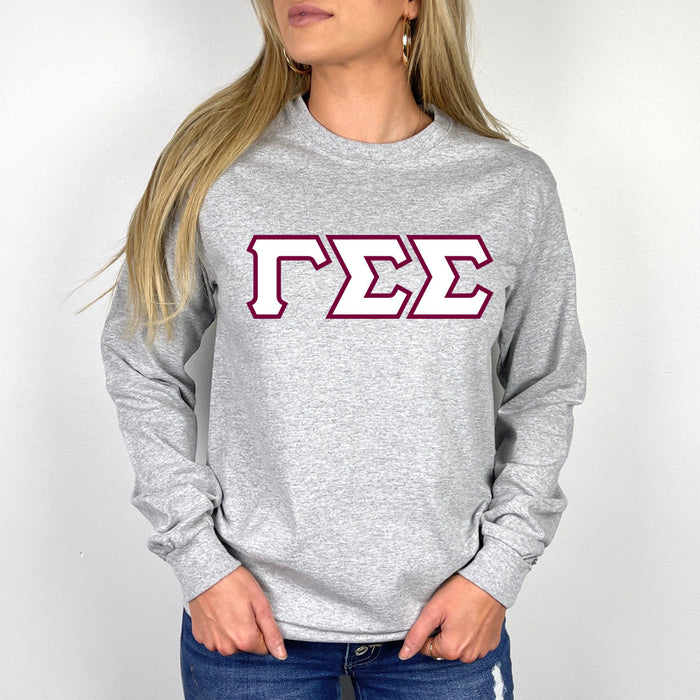Gamma Sigma Sigma Custom Twill Long Tee Gamma Sigma Sigma Custom Twill Long Tee
