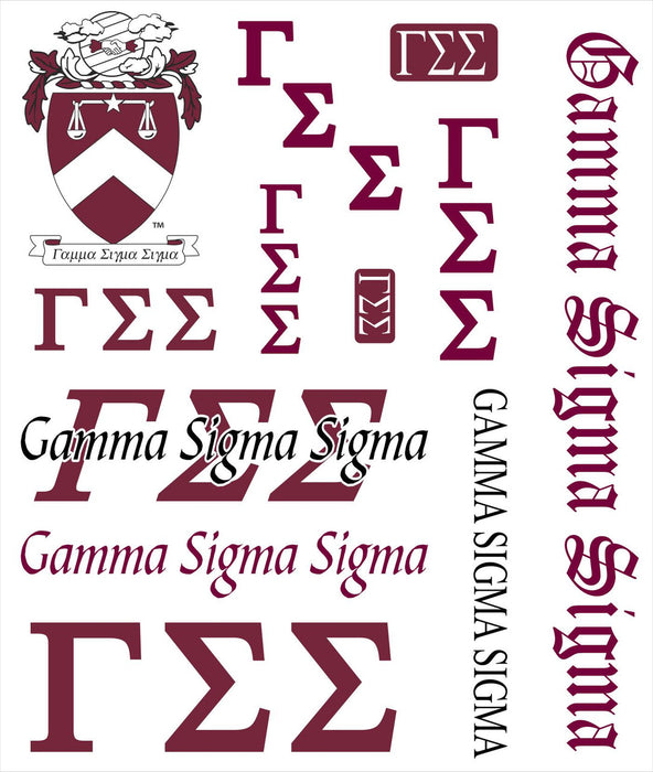 Gamma Sigma Sigma Multi Greek Decal Sticker Sheet Gamma Sigma Sigma Multi Greek Decal Sticker Sheet