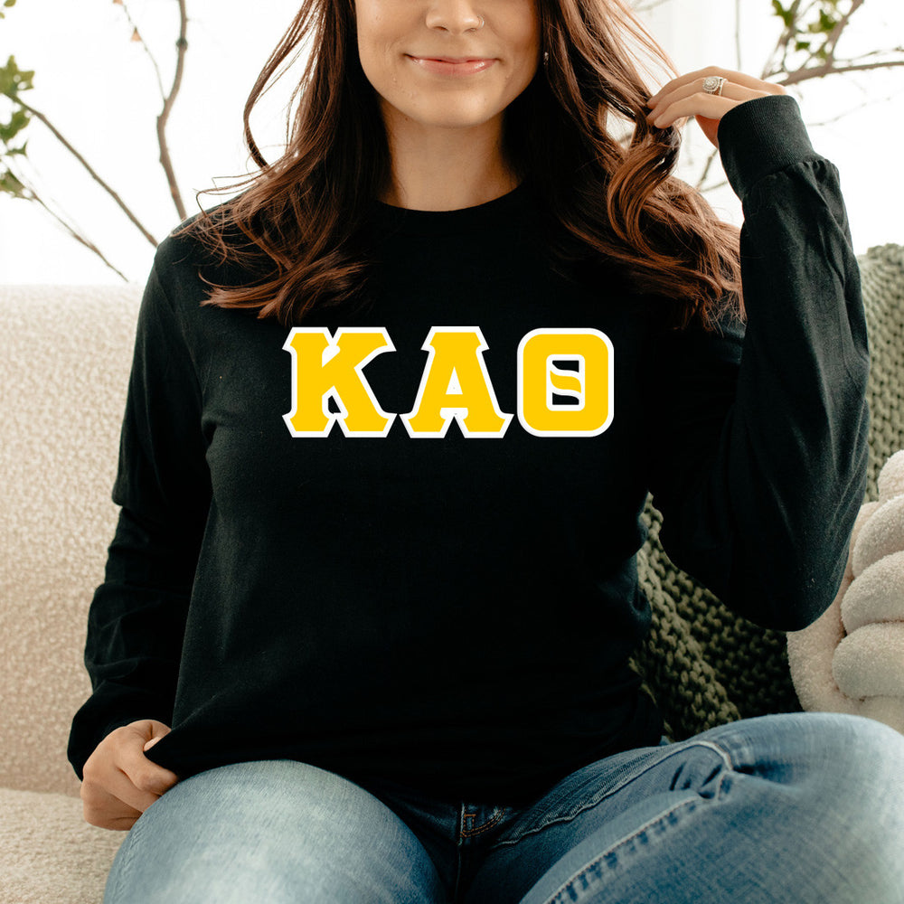 Kappa Alpha Theta Lettered Long Sleeve Shirt Kappa Alpha Theta Lettered Long Sleeve Shirt