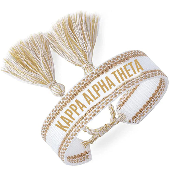 Kappa Alpha Theta Woven Bracelet Gold Kappa Alpha Theta Woven Bracelet - Gold