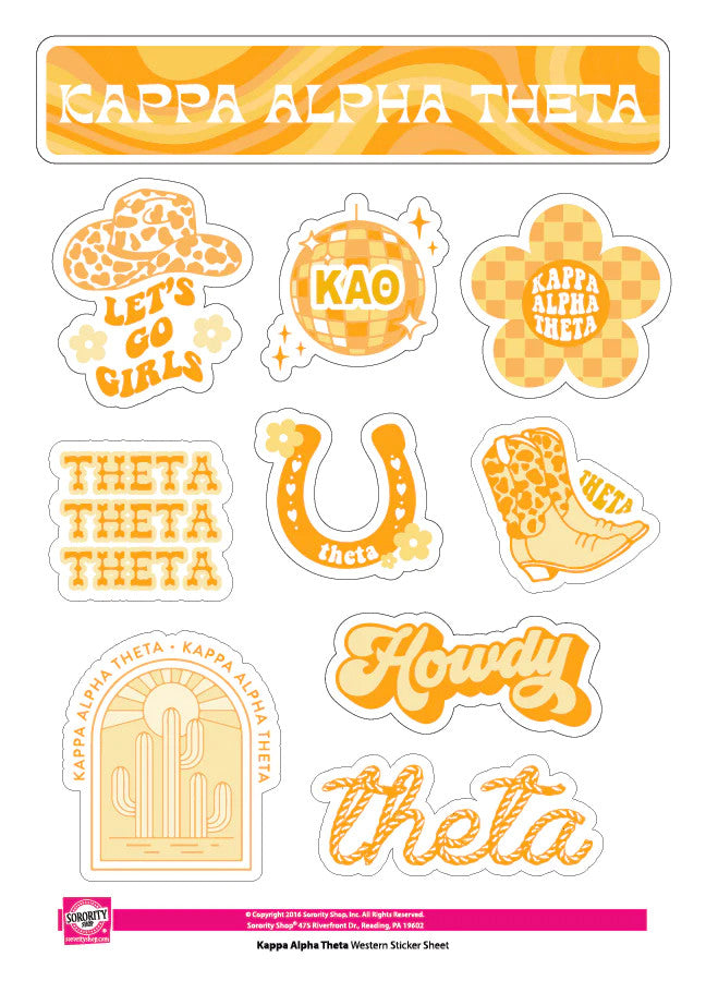 Kappa Alpha Theta Western Disco Sticker Sheet Kappa Alpha Theta Western Disco Sticker Sheet