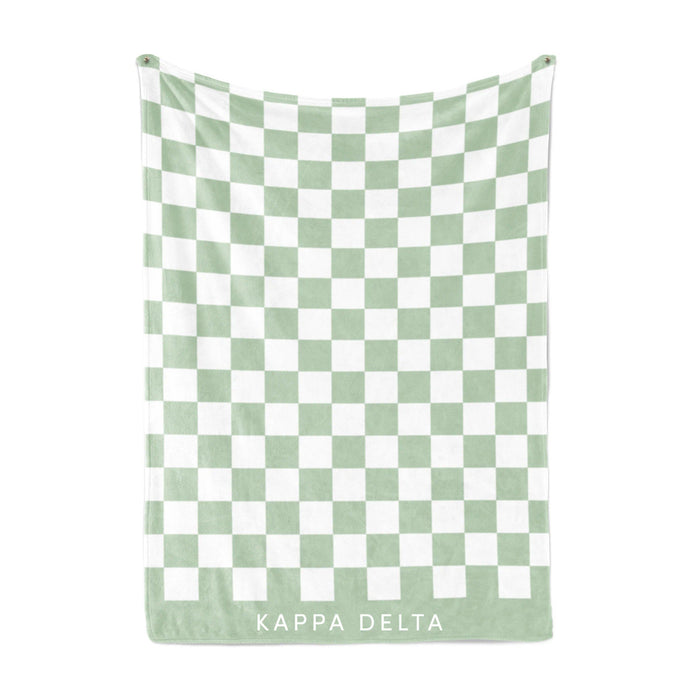 Kappa Delta Sherpa Checkerboard Throw Blankets Kappa Delta Sherpa Checkerboard Throw Blankets