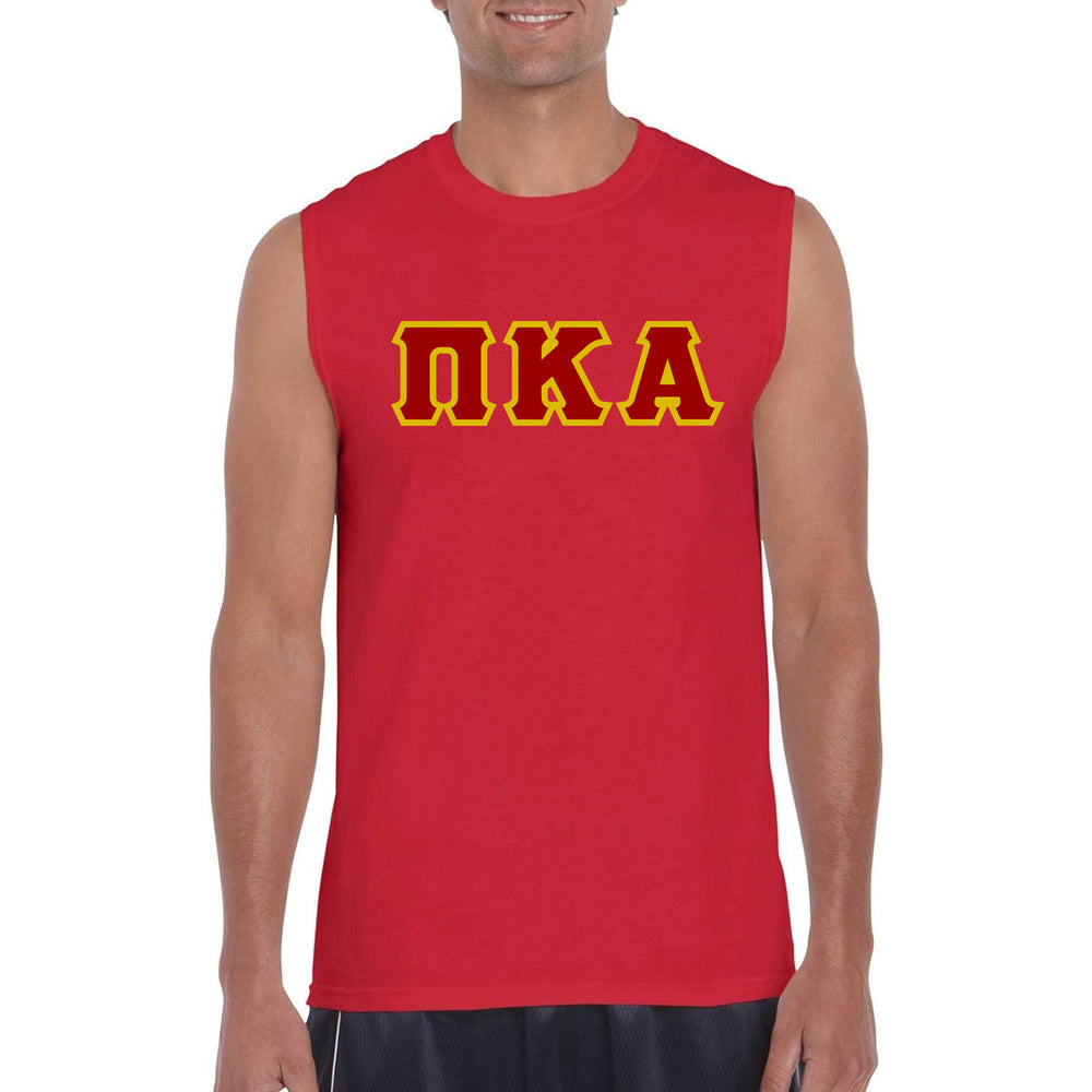 Discount Pi Kappa Alpha Lettered Sleeveless Tee DISCOUNT- Pi Kappa Alpha Lettered Sleeveless Tee