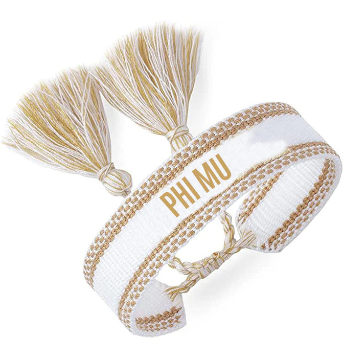 Phi Mu Woven Bracelet Gold Phi Mu Woven Bracelet - Gold