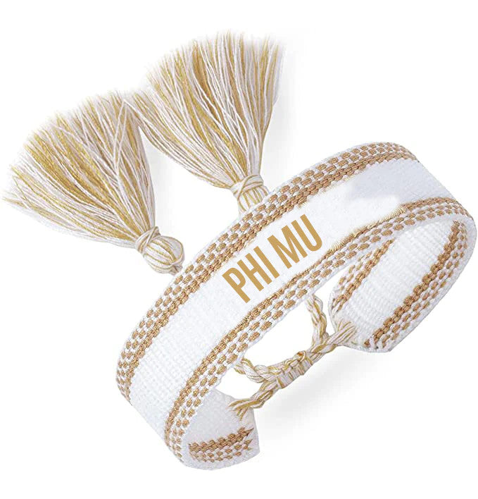 Phi Mu Woven Bracelet Gold Phi Mu Woven Bracelet - Gold