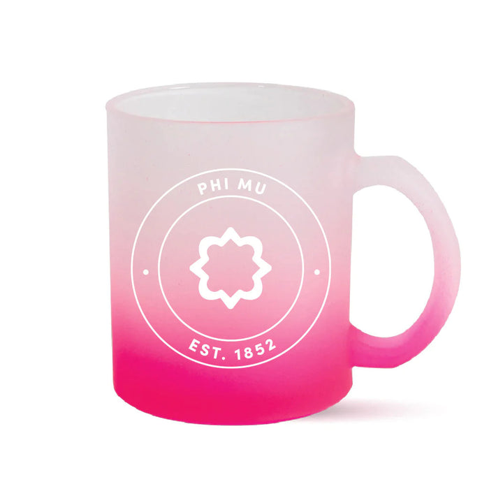 Phi Mu Ombre Glass Mugs Phi Mu Ombre Glass Mugs