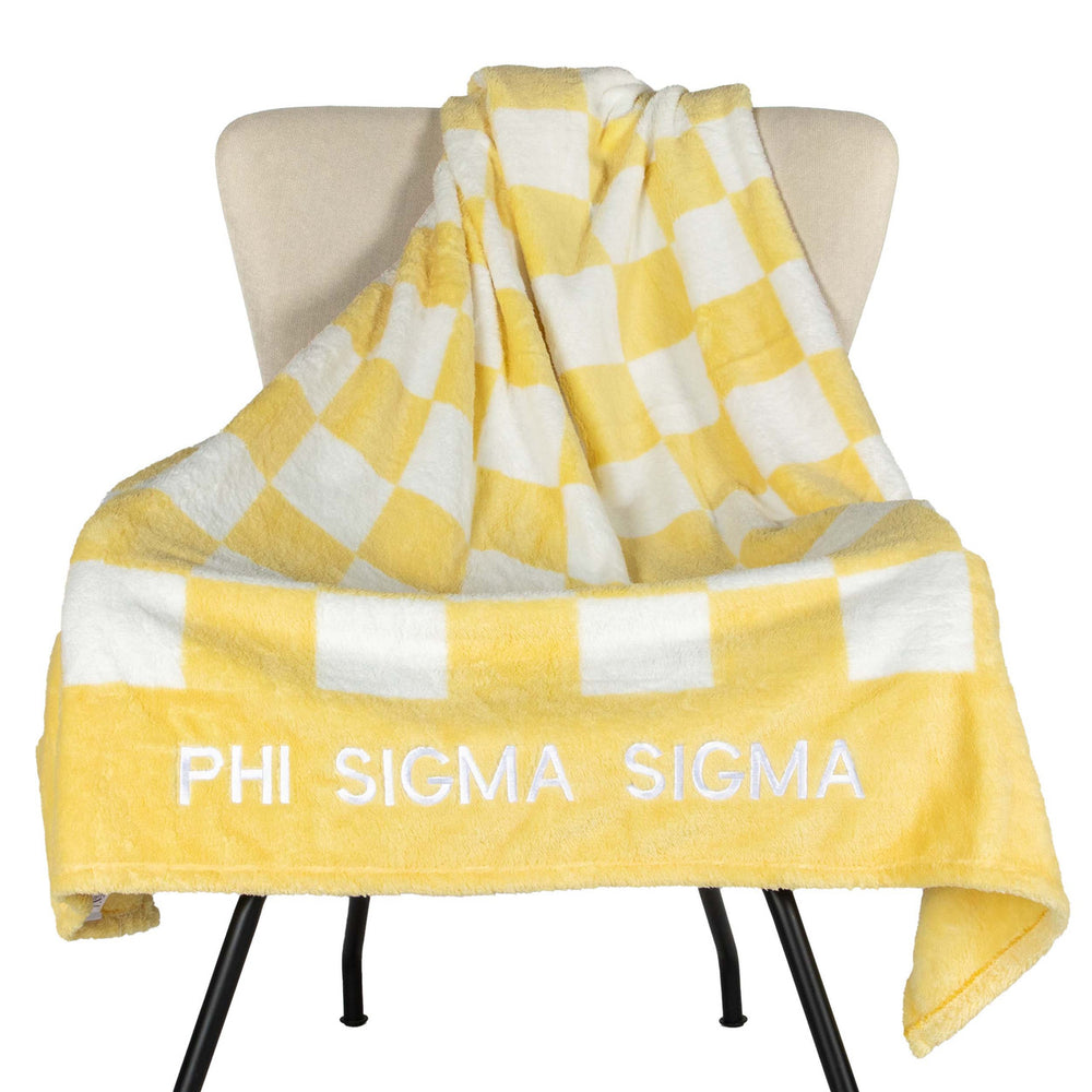 Phi Sigma Sigma Sherpa Checkerboard Throw Blankets Phi Sigma Sigma Sherpa Checkerboard Throw Blankets