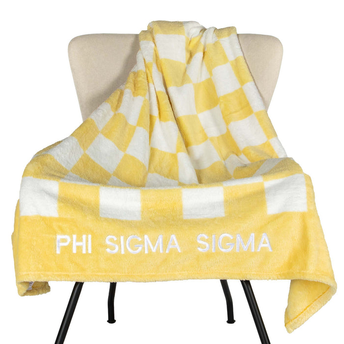 Phi Sigma Sigma Sherpa Checkerboard Throw Blankets Phi Sigma Sigma Sherpa Checkerboard Throw Blankets