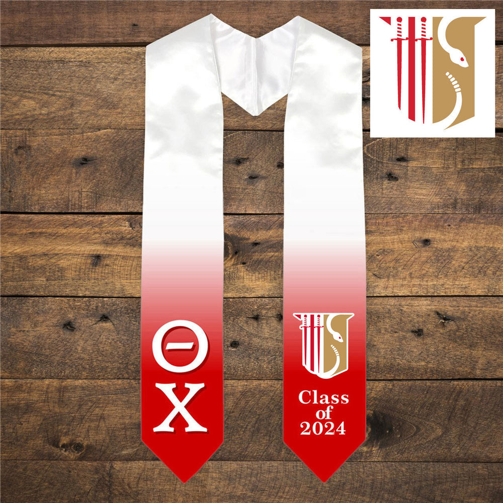 Theta Chi Extra Fancy Simple Greek Graduation Stole W Crest Theta Chi Extra Fancy Simple Greek Graduation Stole W Crest