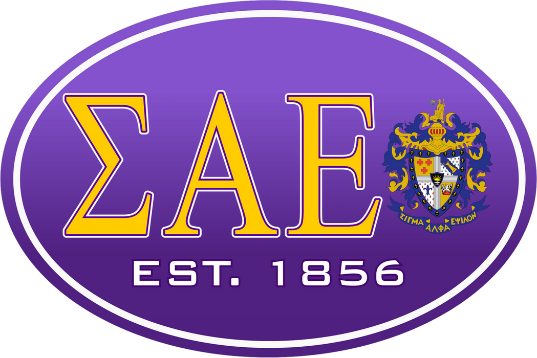 Sigma Alpha Epsilon Color Oval Decal Sigma Alpha Epsilon Color Oval Decal