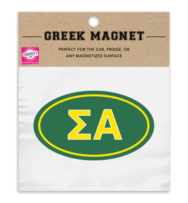 Sigma Alpha Oval Car Magnet Set Of 2 Sigma Alpha Oval Car Magnet Set of 2