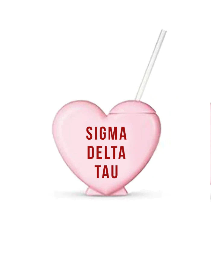 Sigma Delta Tau Heart Shaped Sunglasses With SDT Logo - Greek Sorority Shades For Sisters, Big Little Gifts, Bid Day & Sorority Events
