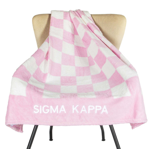 Homedecorgifts Sigma Kappa Sherpa Checkerboard Throw Blankets