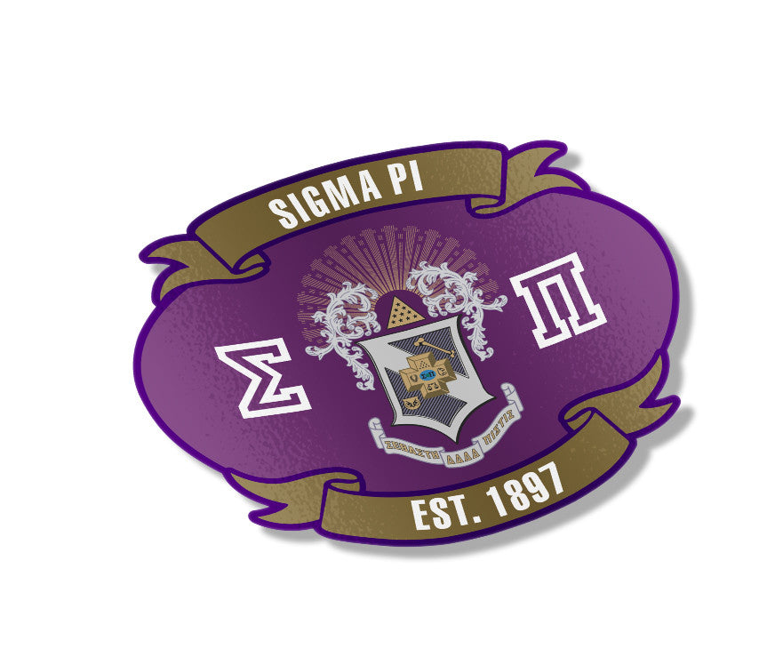 Sigma Pi Banner Crest Shield Decal Sigma Pi Banner Crest - Shield Decal