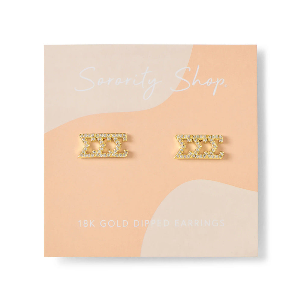 Sigma Sigma Sigma Studded Earrings Sigma Sigma Sigma Studded Earrings