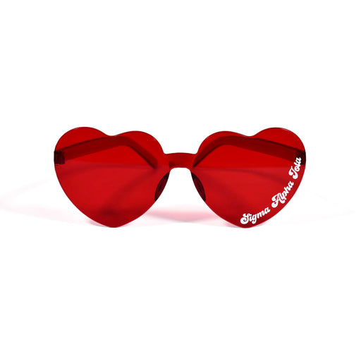 Sigma Alpha Sigma Alpha Iota Heart Shaped Sunglasses