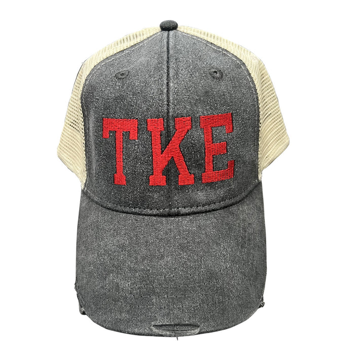 Tau Kappa Epsilon Distressed Trucker Hat Tau Kappa Epsilon Distressed Trucker Hat