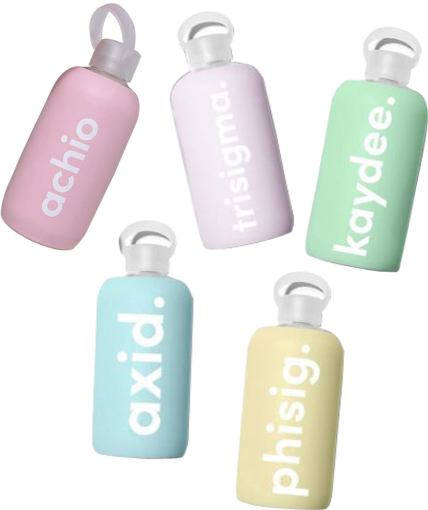 Sorority Glass Silicone Sleeve Water Bottles SORORITY GLASS SILICONE SLEEVE WATER BOTTLES