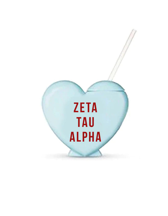 Zeta Tau Alpha Heart Shaped Tumblers Zeta Tau Alpha Heart Shaped Tumblers
