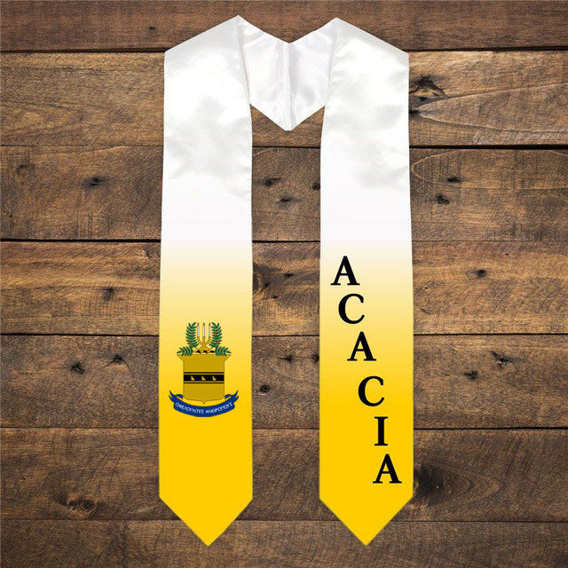 Acacia Extra Fancy Diagonal Greek Graduation Stole W Crest ACACIA Extra Fancy Diagonal Greek Graduation Stole W Crest