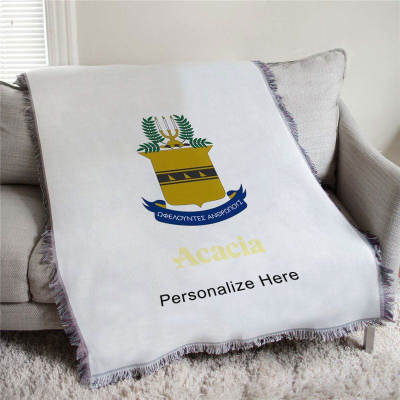 Acacia Full Color Crest Afghan Blanket Throw ACACIA Full Color Crest Afghan Blanket Throw