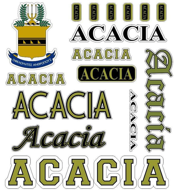 Acacia Multi Greek Decal Sticker Sheet ACACIA Multi Greek Decal Sticker Sheet